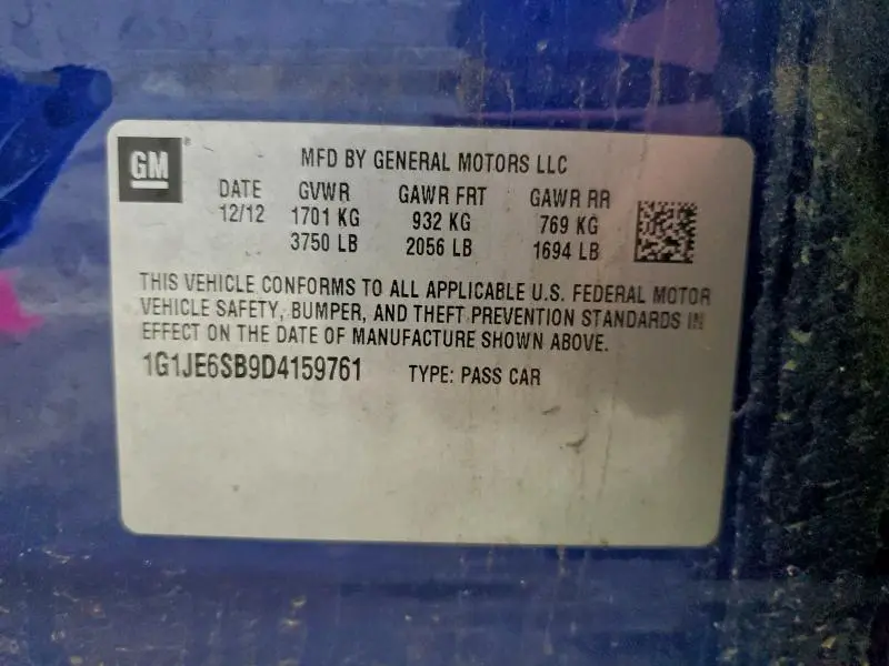 2013 CHEVROLET SONIC LTZ  