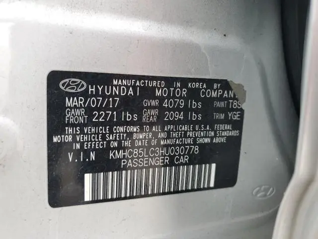 2017 HYUNDAI IONIQ LIMITED  