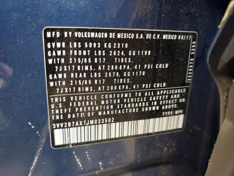 2018 VOLKSWAGEN TIGUAN SE  