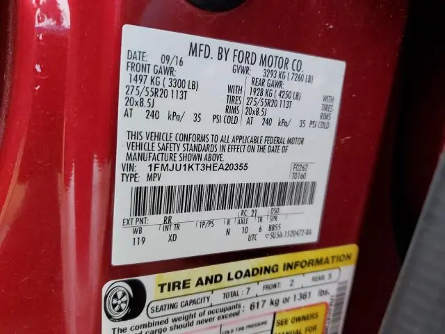 2017 FORD EXPEDITION LIMITED  