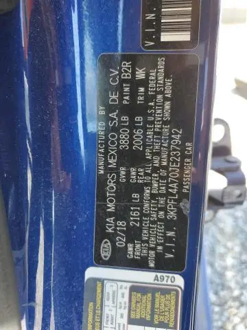 2018 KIA FORTE LX  