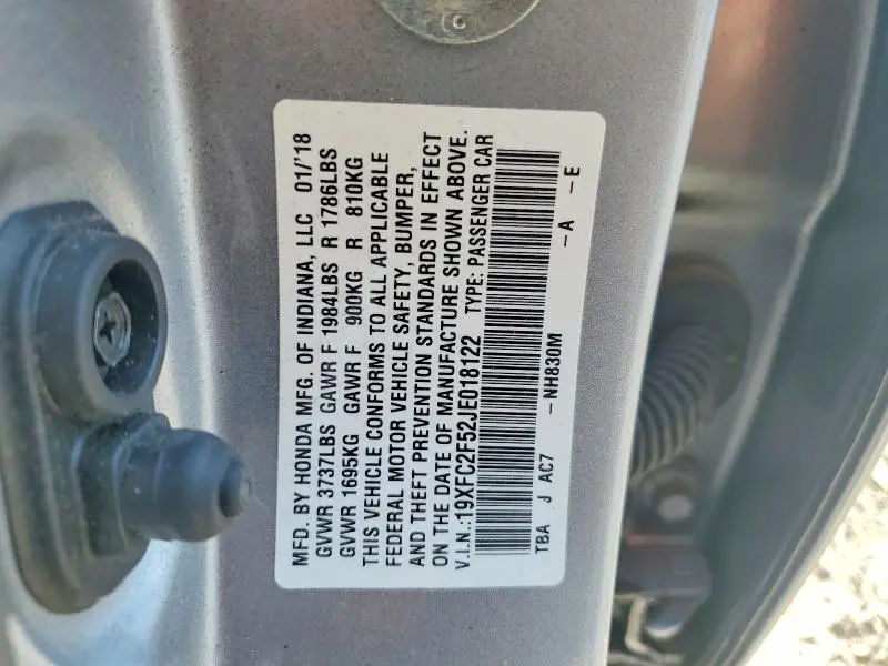 2018 HONDA CIVIC LX  