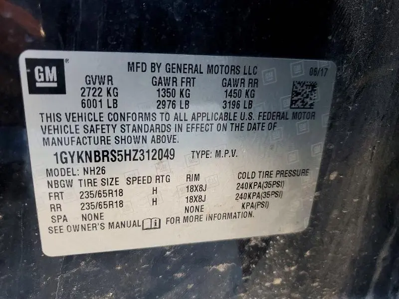 2017 CADILLAC XT5 LUXURY  