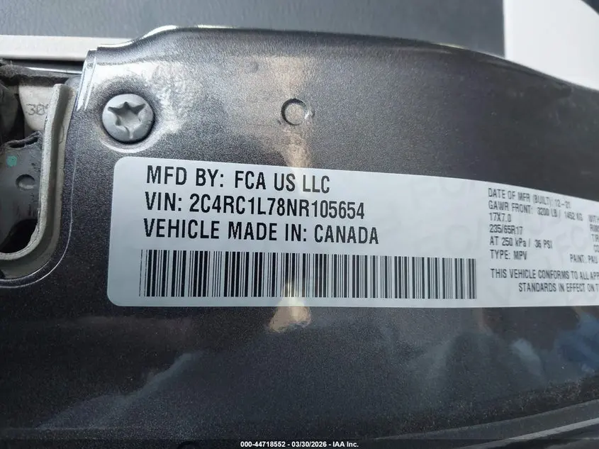 2022 CHRYSLER PACIFICA HYBRID TOURING L