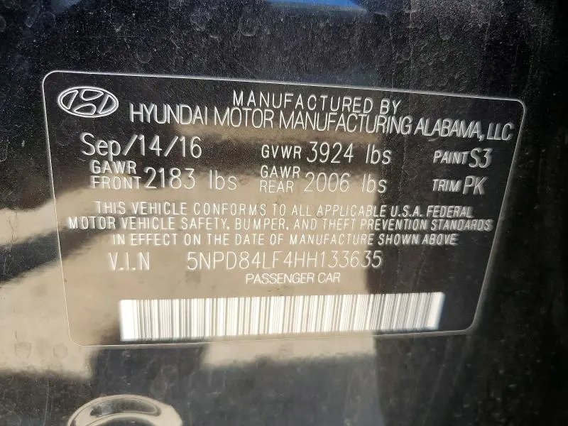 2017 HYUNDAI ELANTRA SE  