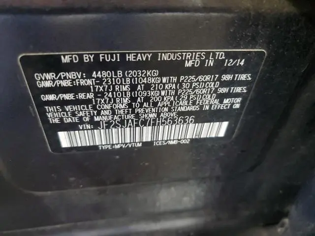 2015 SUBARU FORESTER 2.5I PREMIUM  