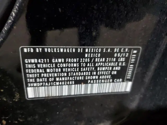 2012 VOLKSWAGEN JETTA SE  