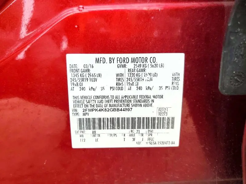 2016 FORD EDGE TITANIUM  
