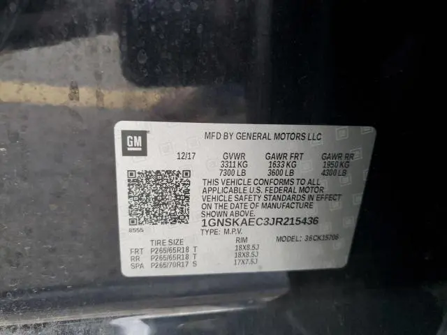 2018 CHEVROLET TAHOE K1500 LS  