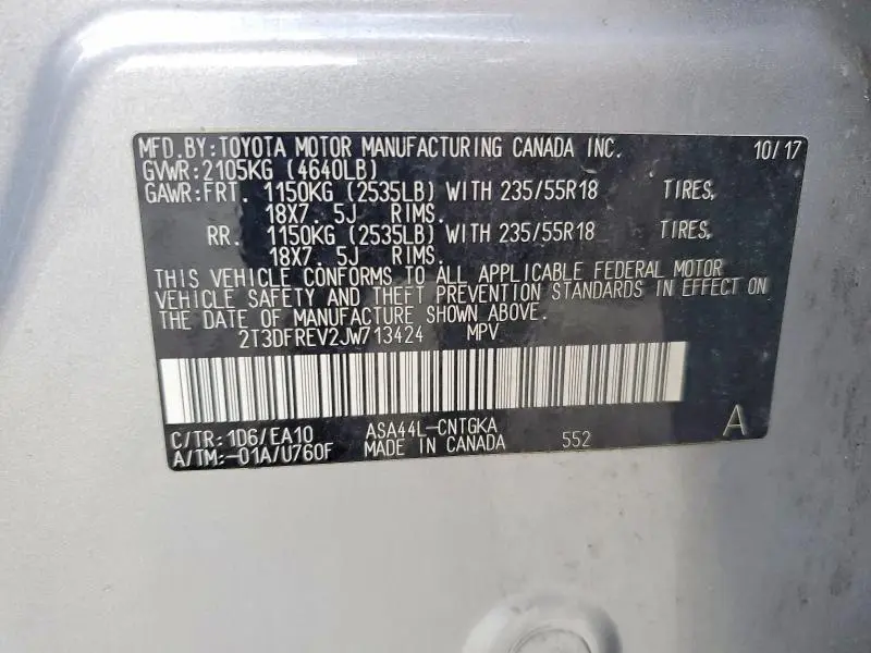 2018 TOYOTA RAV4 LIMITED  