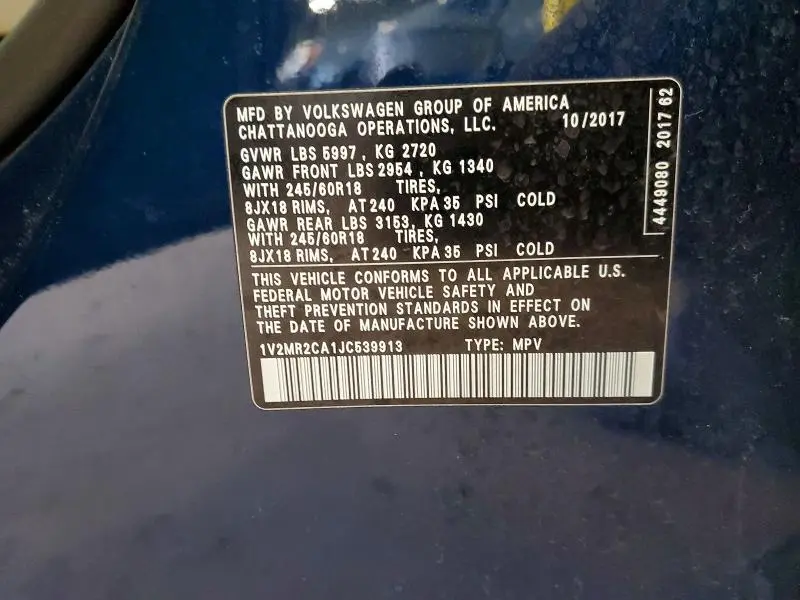 2018 VOLKSWAGEN ATLAS SEL  