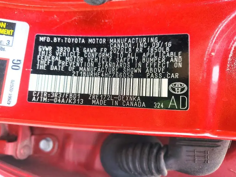 2017 TOYOTA COROLLA LE  