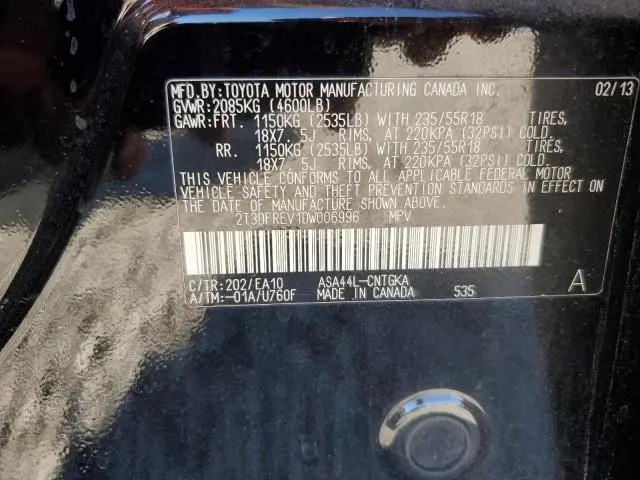 2013 TOYOTA RAV4 LIMITED  