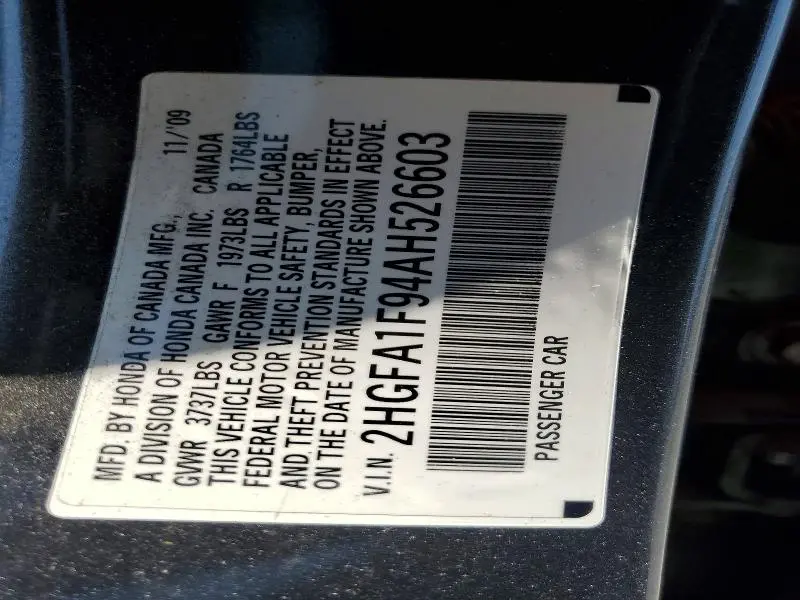 2010 HONDA CIVIC EXL  