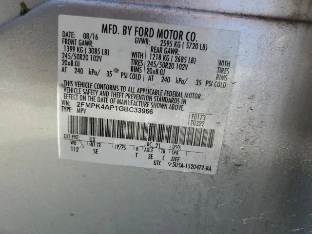 2016 FORD EDGE SPORT