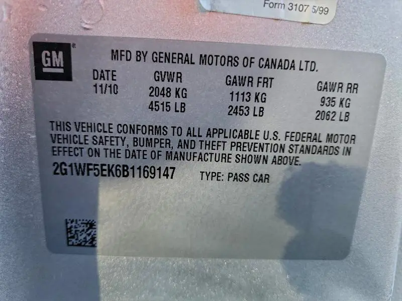 2011 CHEVROLET IMPALA LS  