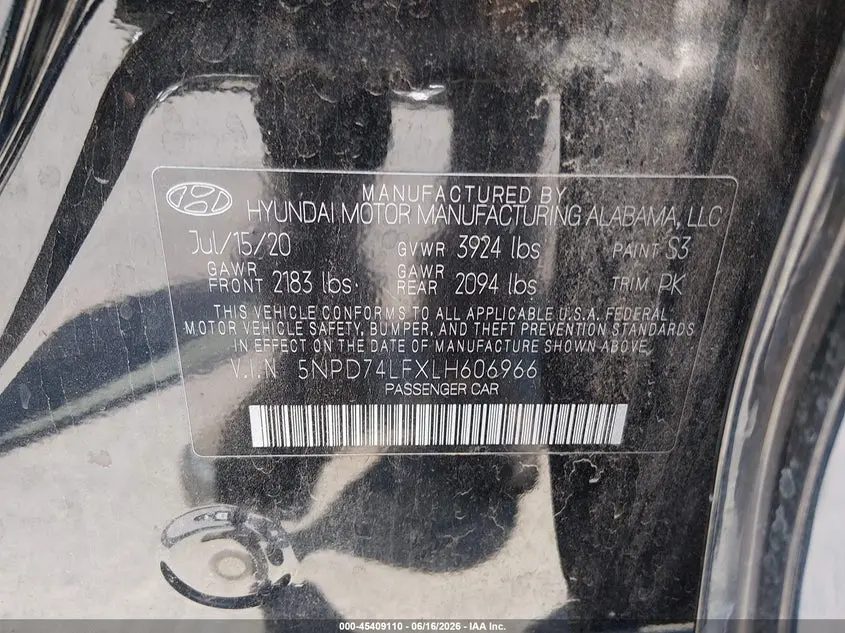 2020 HYUNDAI ELANTRA SE