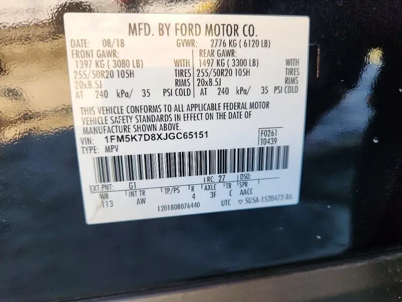 2018 FORD EXPLORER XLT  