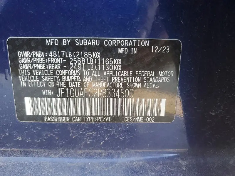 2024 SUBARU IMPREZA SPORT  