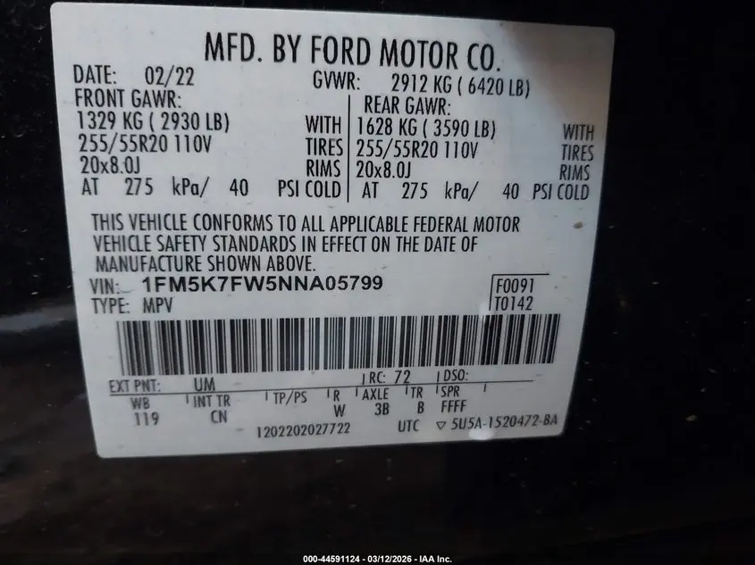 2022 FORD EXPLORER LIMITED