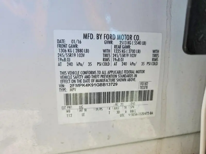 2016 FORD EDGE TITANIUM  