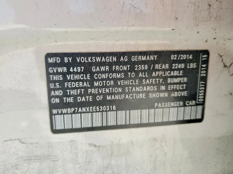 2014 VOLKSWAGEN CC SPORT  