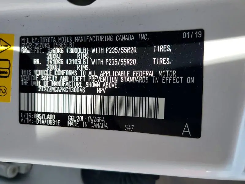 2019 LEXUS RX 350 BASE  
