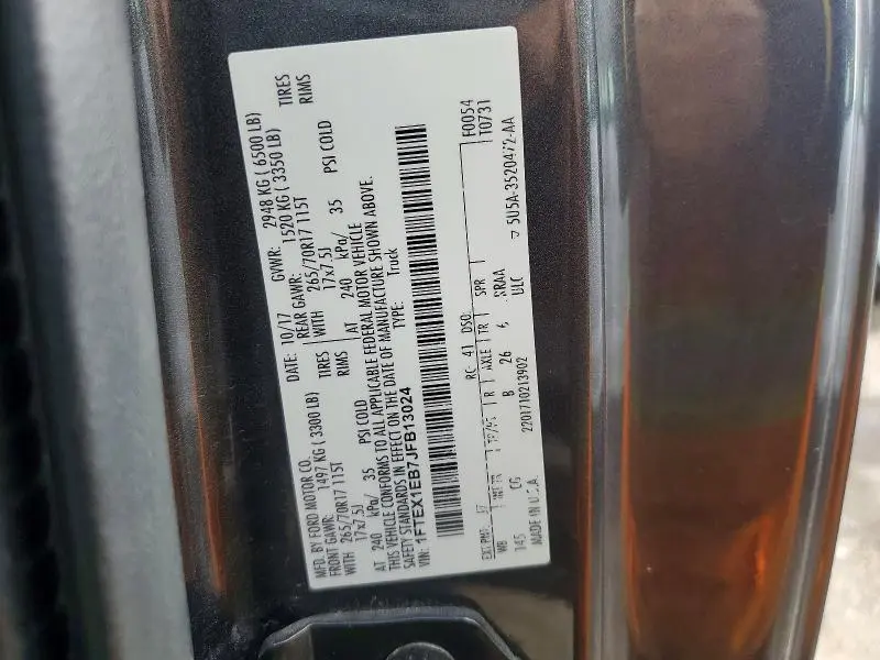 2018 FORD F150 SUPER CAB  