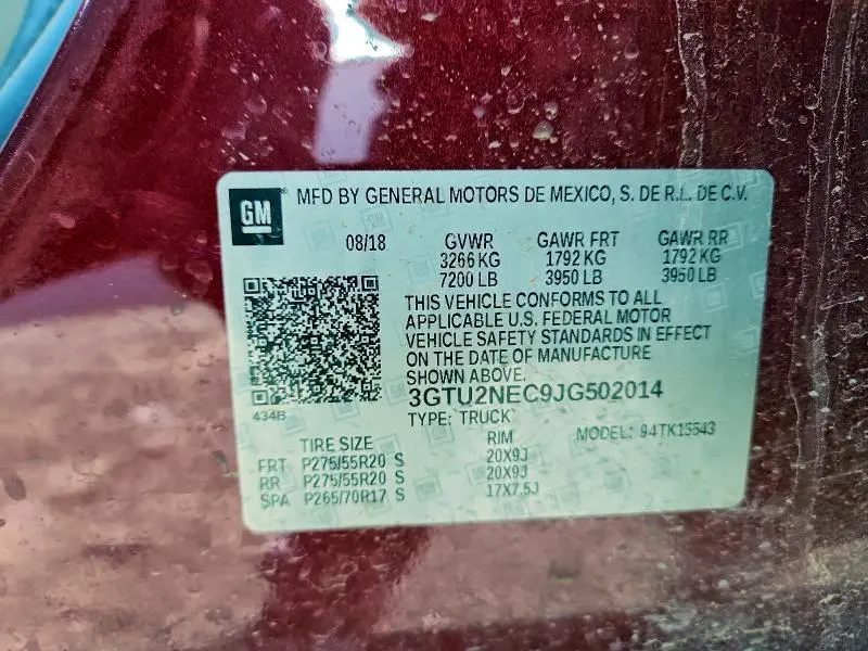 2018 GMC SIERRA K1500 SLT  