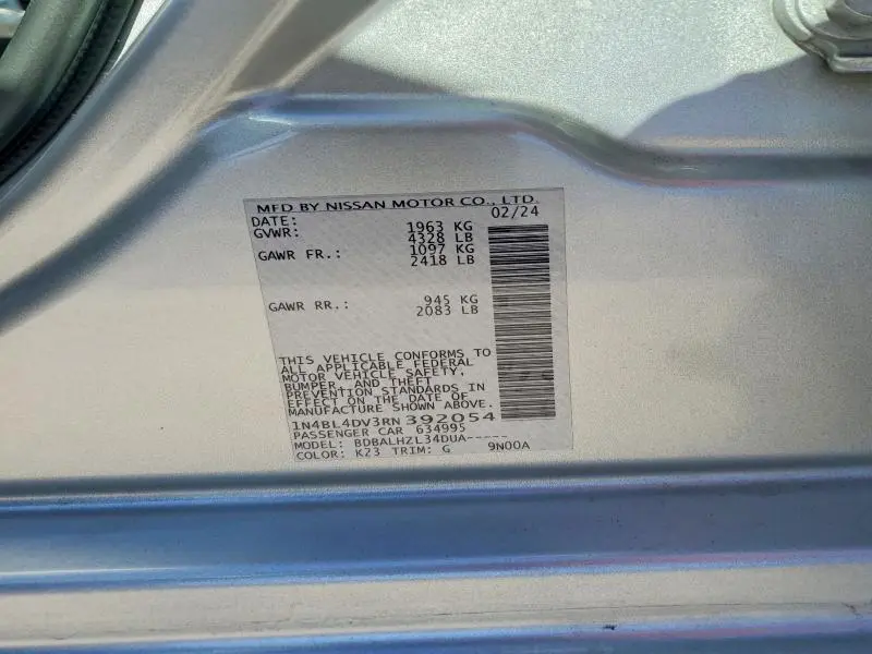 2024 NISSAN ALTIMA SV  