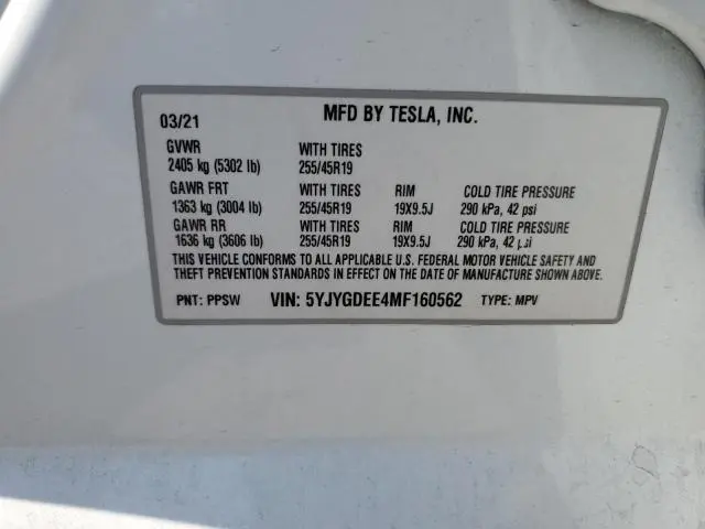 2021 TESLA MODEL Y