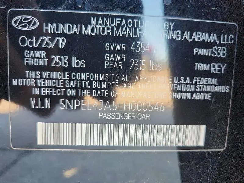 2020 HYUNDAI SONATA SEL  