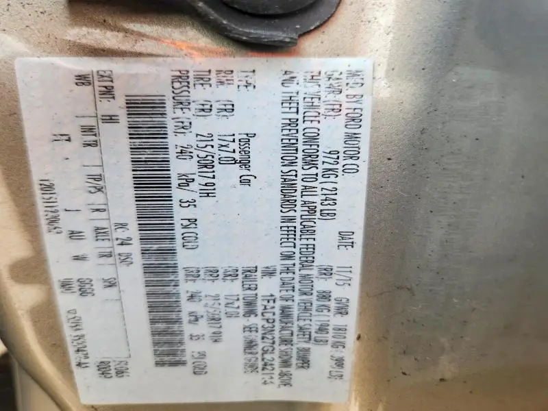 2016 FORD FOCUS TITANIUM  