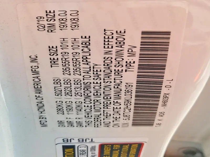 2019 ACURA RDX TECHNOLOGY  