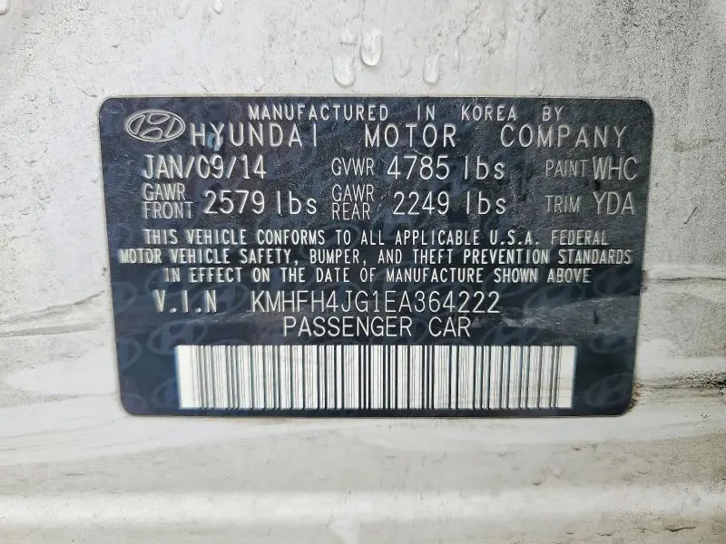 2014 HYUNDAI AZERA LIMITED  