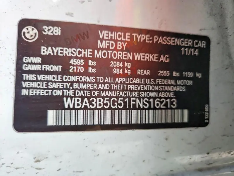 2015 BMW 328 XI SULEV  