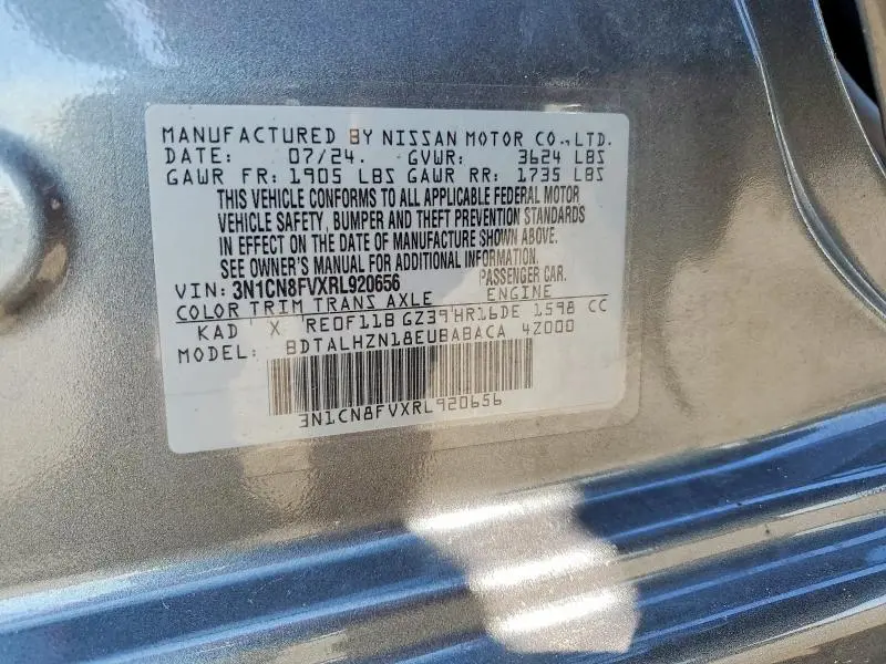 2024 NISSAN VERSA SR  