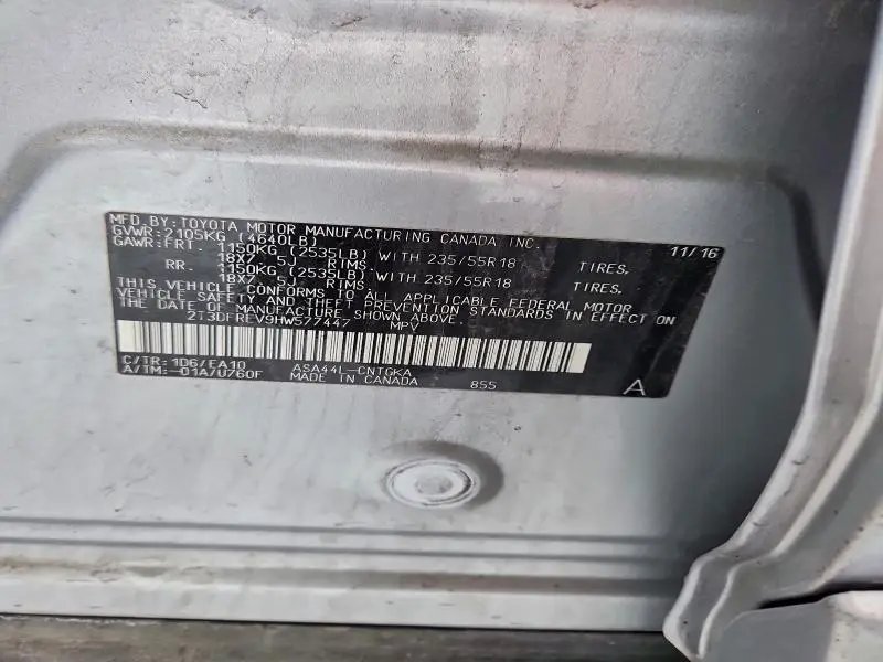 2017 TOYOTA RAV4 LIMITED  