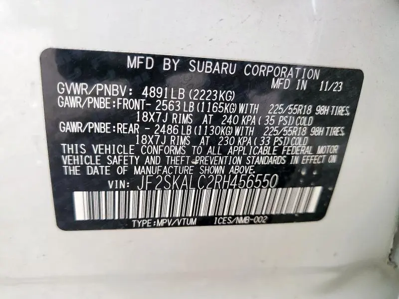2024 SUBARU FORESTER LIMITED  