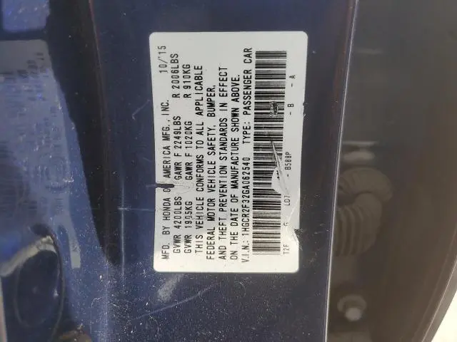 2016 HONDA ACCORD LX  