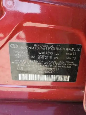 2013 HYUNDAI SONATA GLS  
