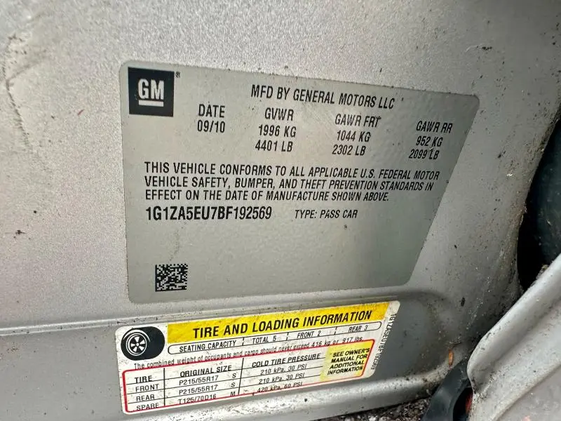 2011 CHEVROLET MALIBU LS  