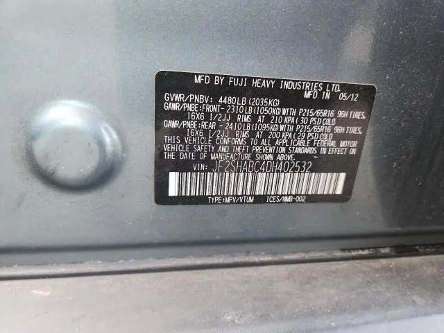 2013 SUBARU FORESTER 2.5X  