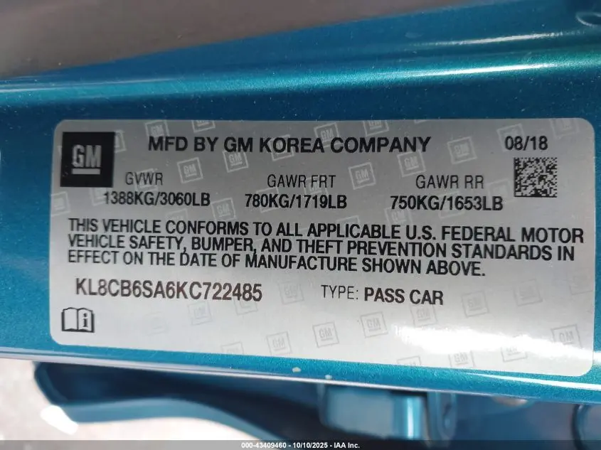 2019 CHEVROLET SPARK LS CVT