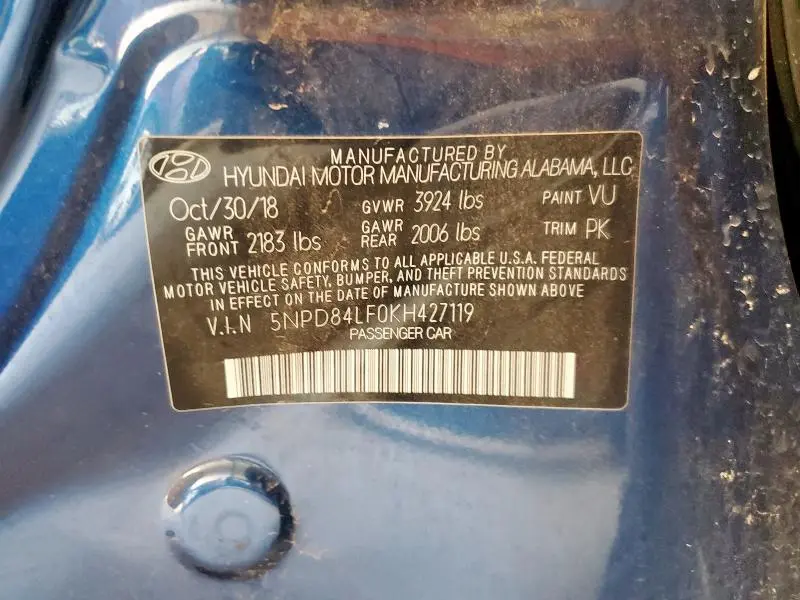 2019 HYUNDAI ELANTRA SEL  