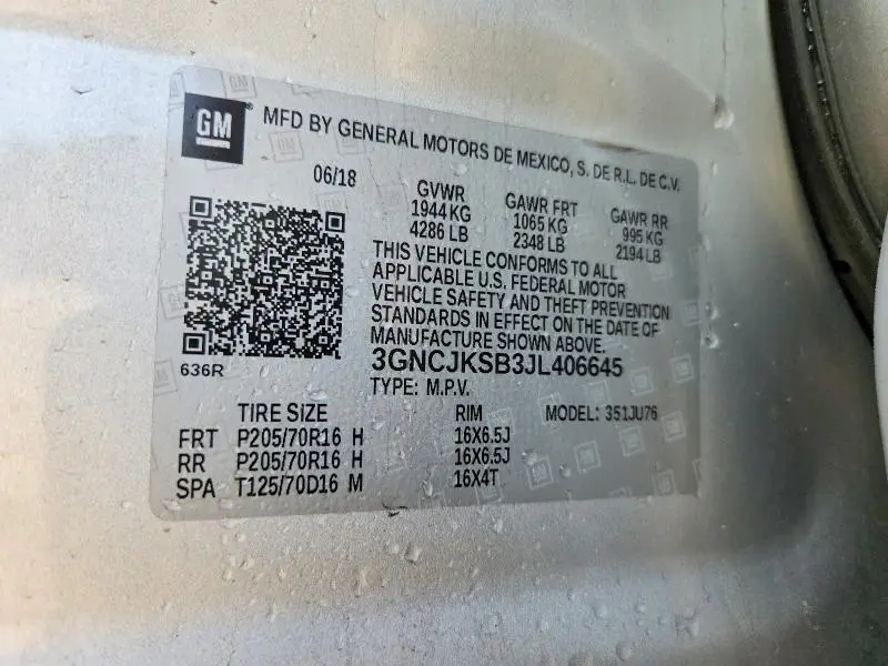 2018 CHEVROLET TRAX LS  