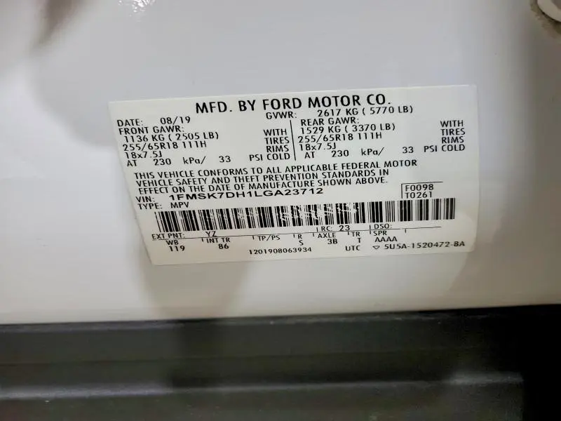 2020 FORD EXPLORER XLT  