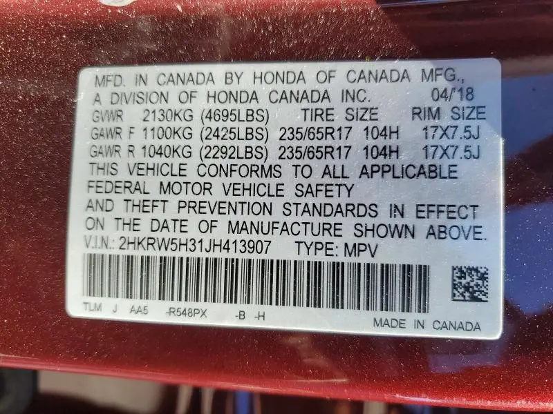 2018 HONDA CR-V LX  