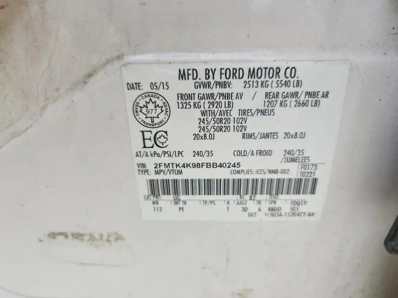 2015 FORD EDGE TITANIUM  