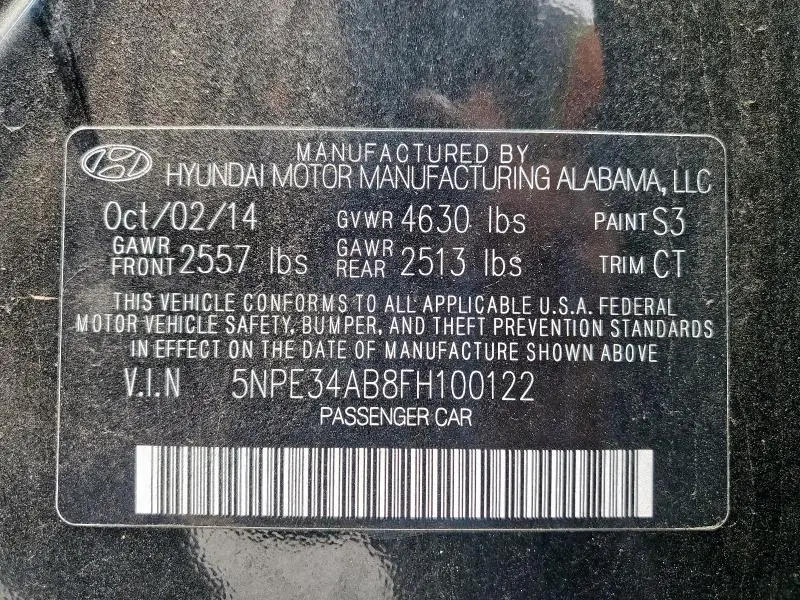 2015 HYUNDAI SONATA SPORT  